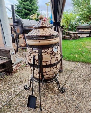 Tandoori 65L akmens krosnis | Grilio krosnis pagaminta iš ugniai atsparaus molio