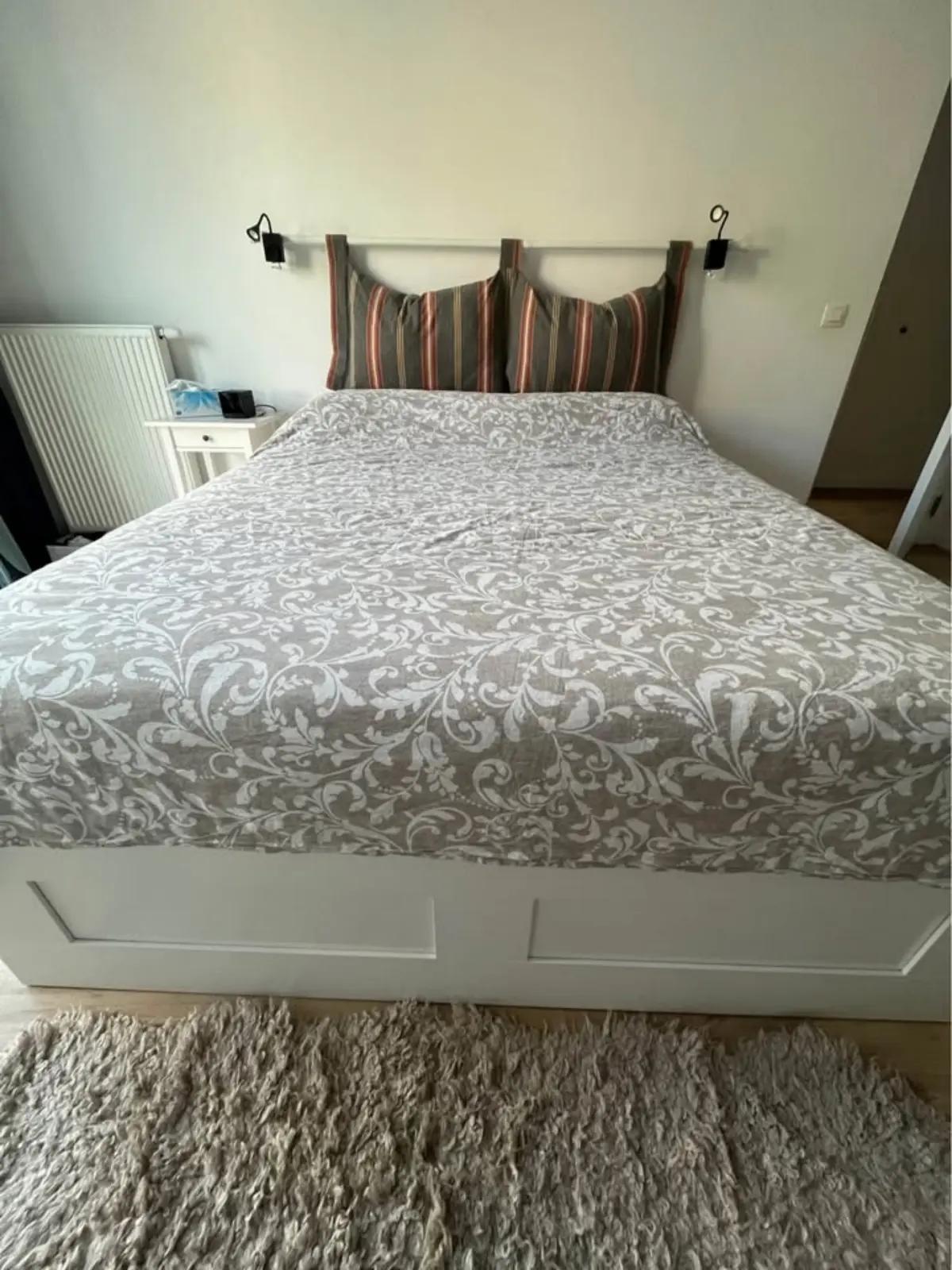 Bed frame with storage, white, 160x200cm | Beds | Brussels | 5