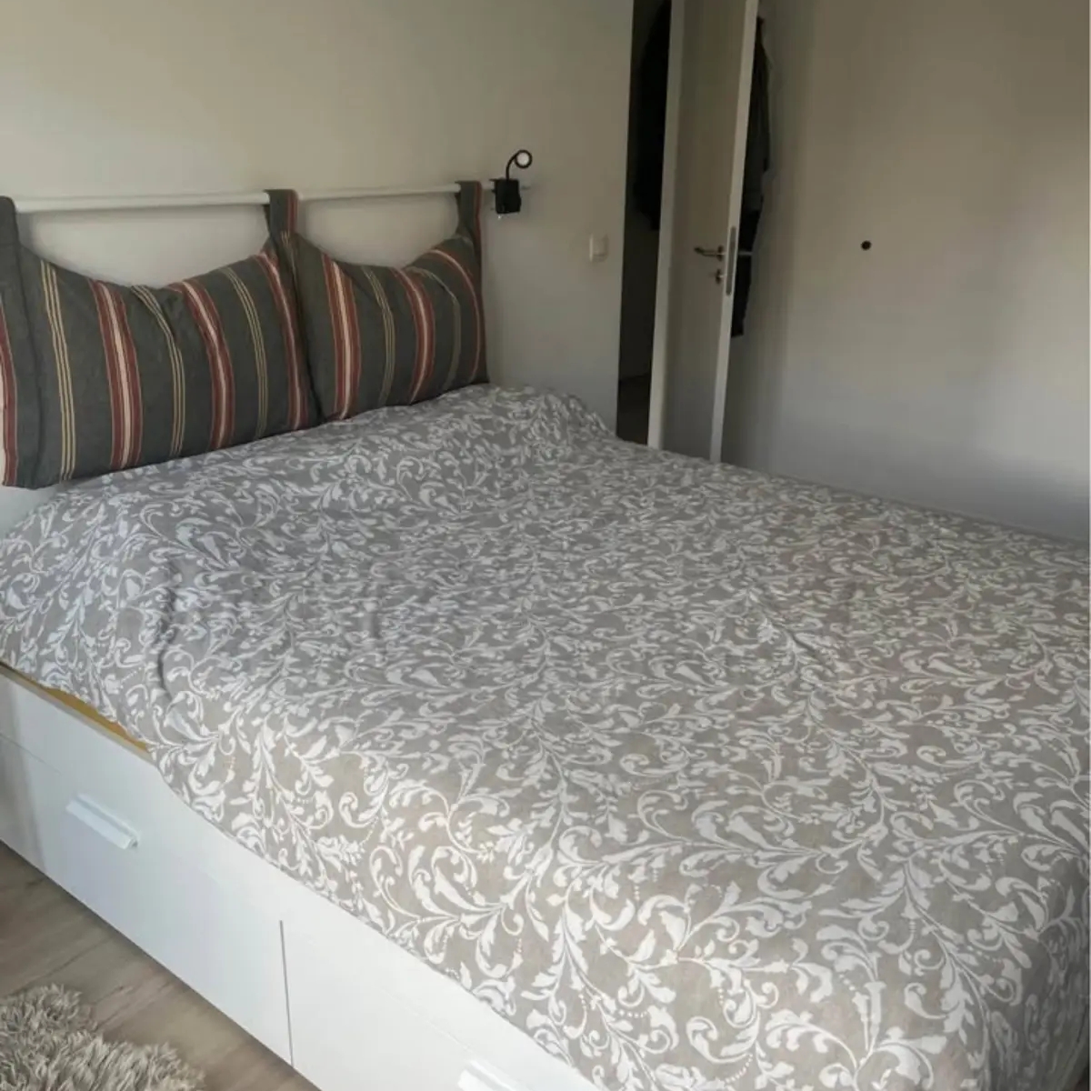 Bed frame with storage, white, 160x200cm | Beds | Brussels | Ad gallery (SEO) | 1