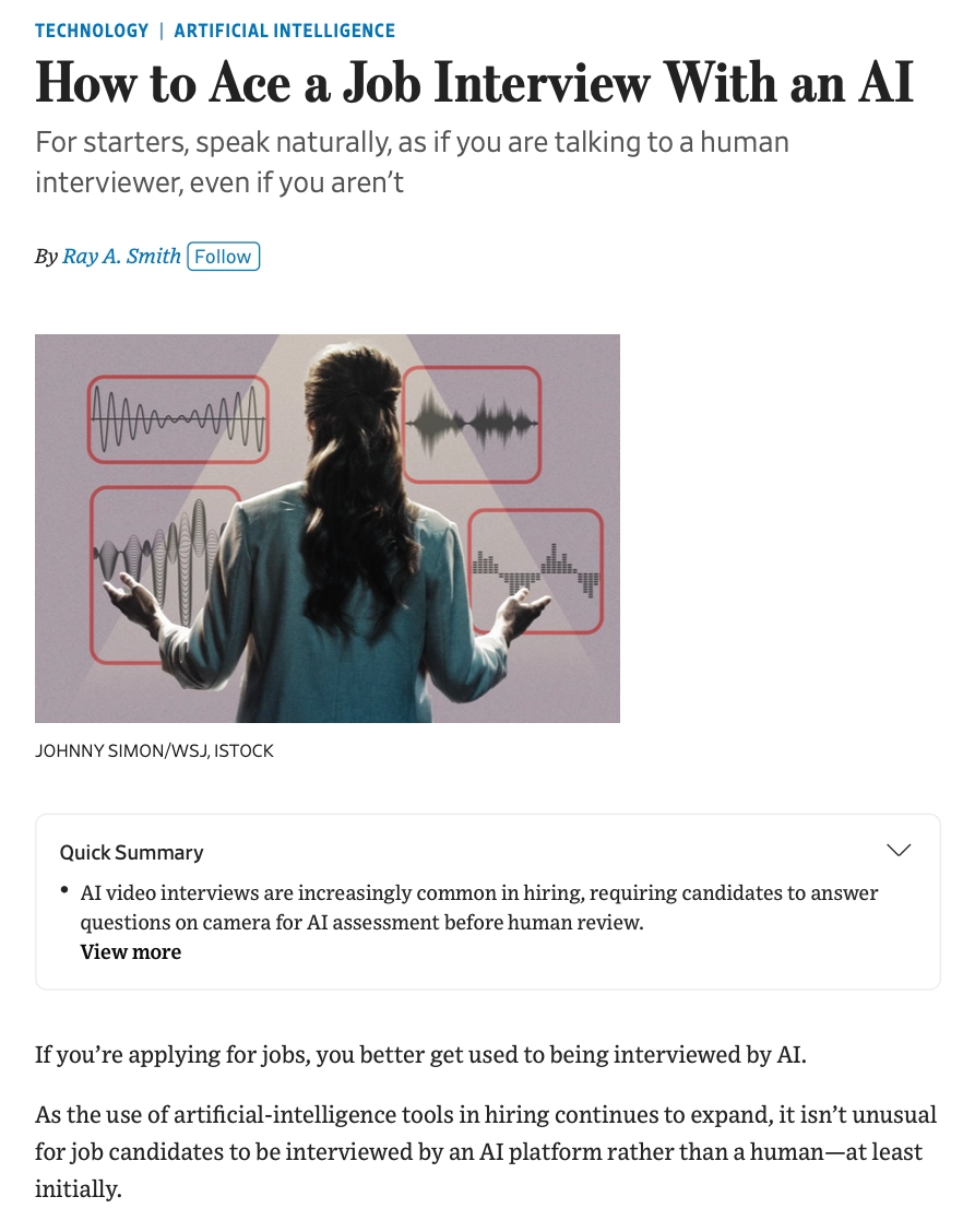 How to Ace an AI Job Interview (WSJ Insights + Expert Advice from ...