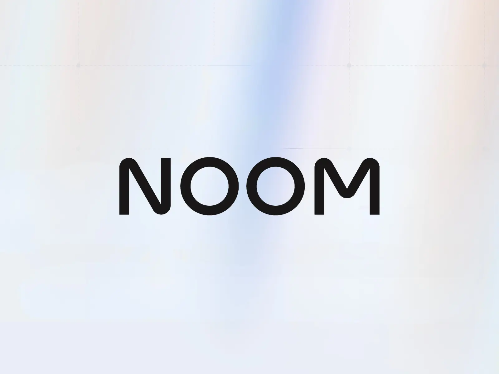 noom logo displayed on blue and orange gradient background