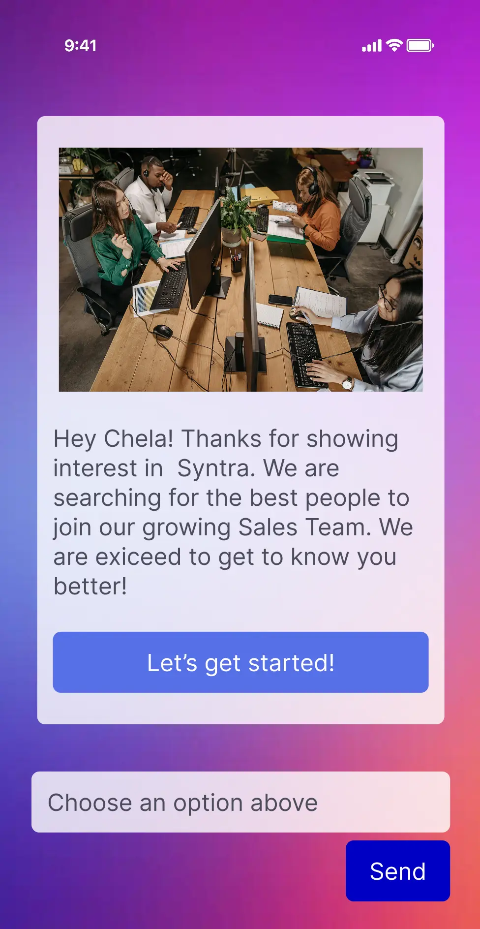 Humanly AI chat on a phone screen