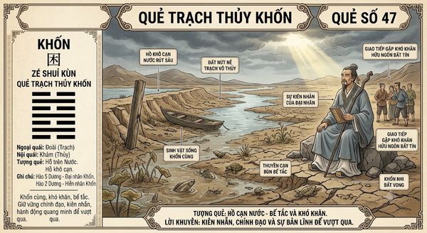 Quẻ Trạch Thủy Khốn (47)