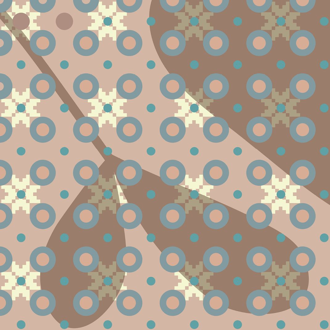 Brown wallpaper with graphic leaves