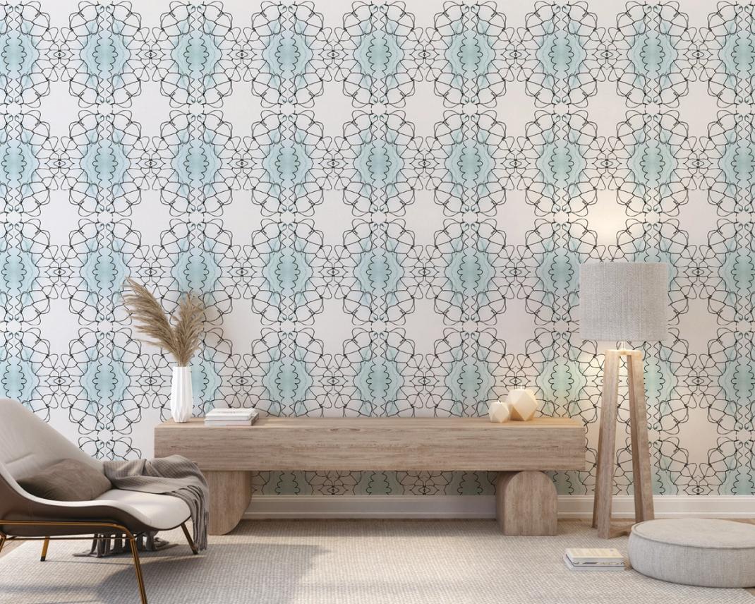 Light blue wallpaper with wire