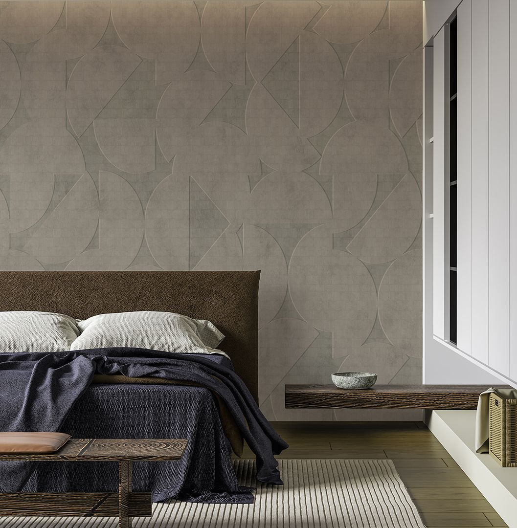 Eclipse 01: Luxe groen behang in slaapkamer.