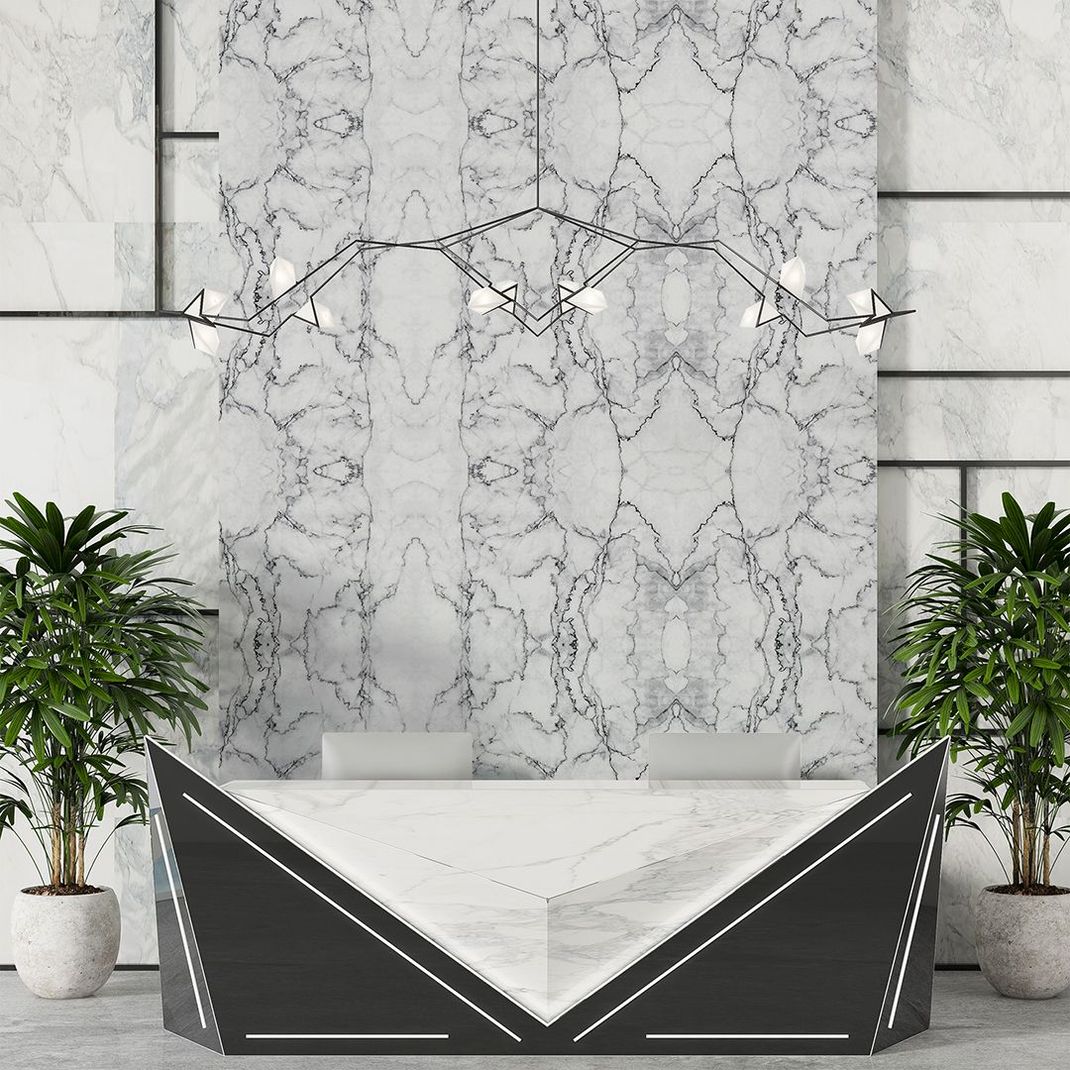 Wallpaper of white black marble