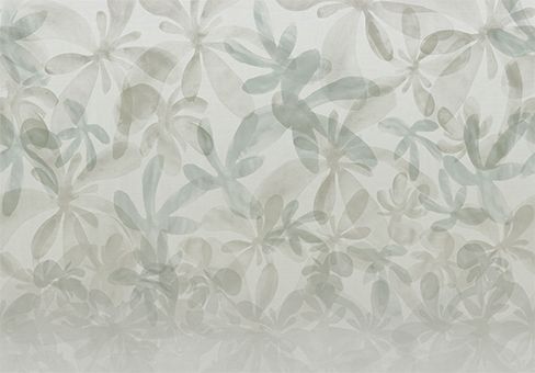 Bloemenpatroon behang in rustige kleuren, geïnspireerd door de natuur.