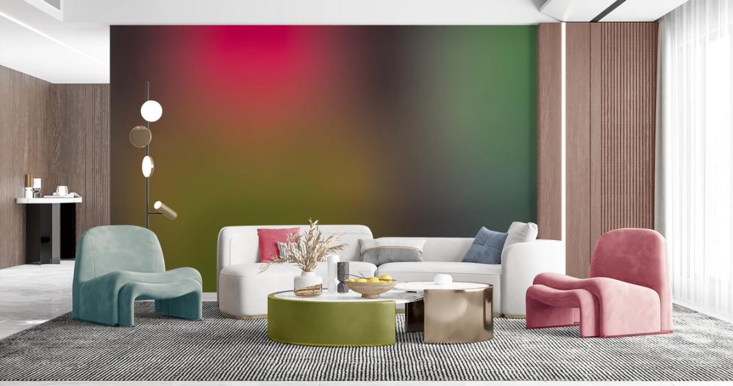 Gradient wallpaper in pink and green shades