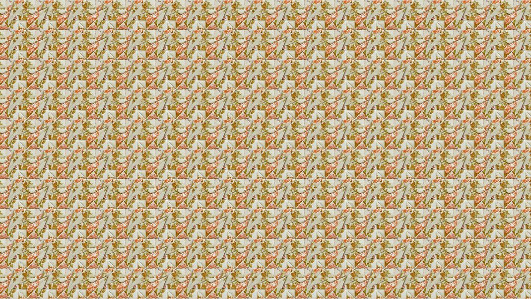 New wallpaper made of folded retro wallpaper