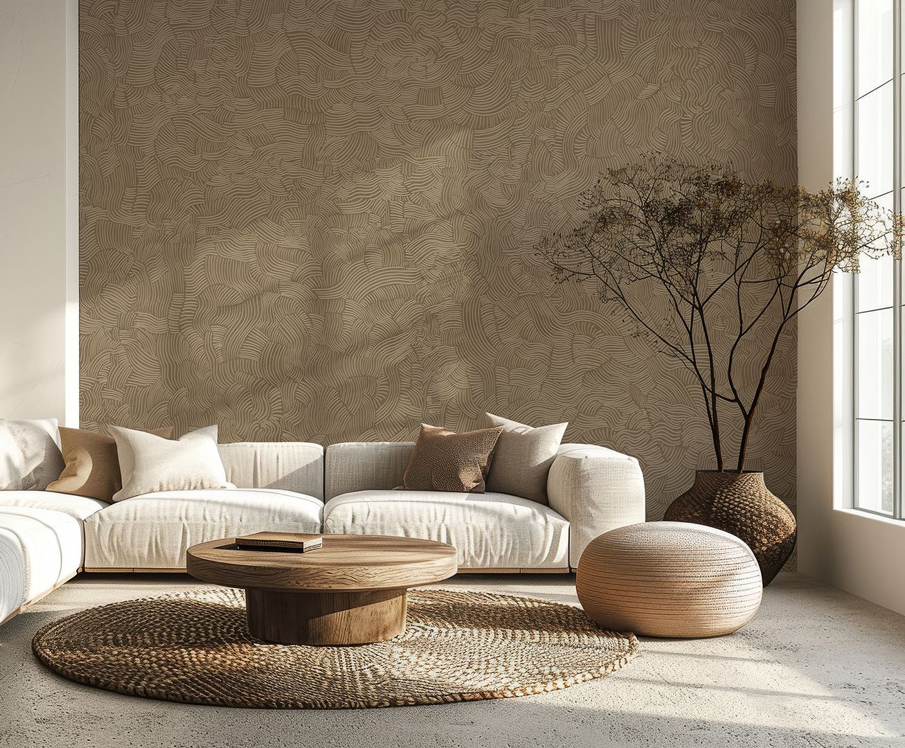 Cascade 03: Luxe groen behang met goudkleurige patroon.