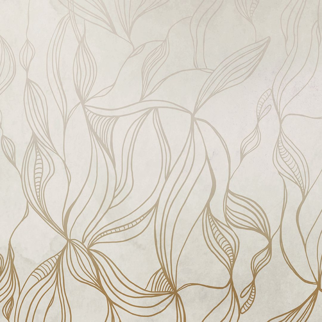 Velora beige behang met gouden accenten, luxe uitstraling.