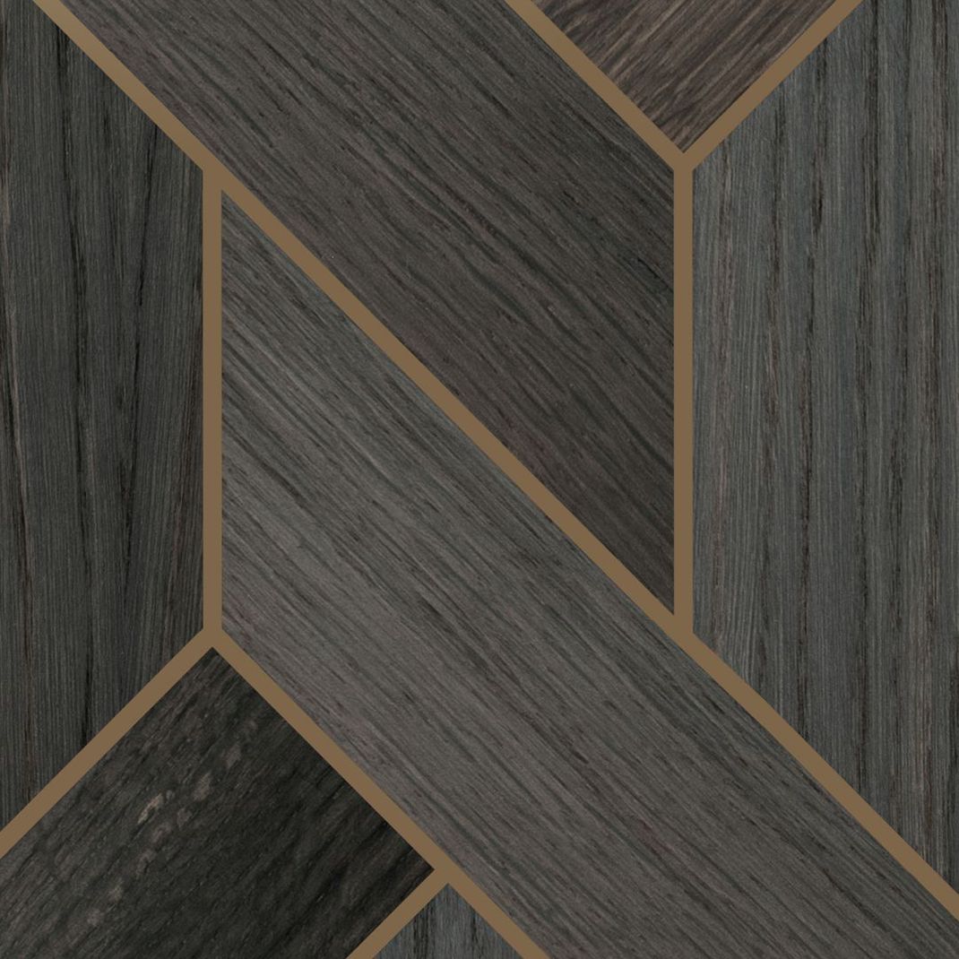 Brown woodprint wallpaper in six corners