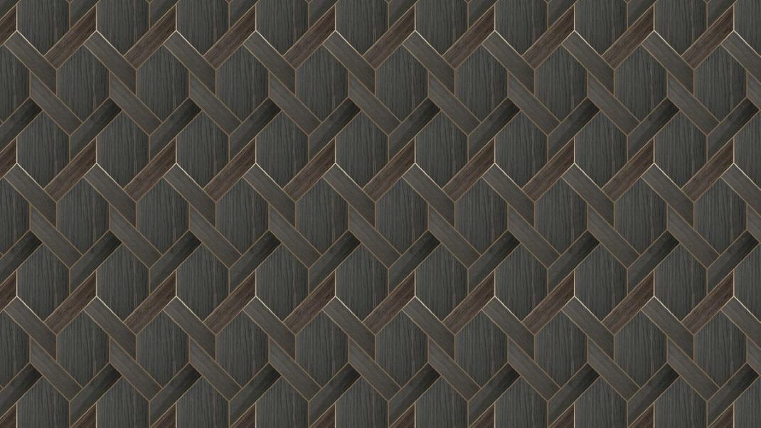 Brown woodprint wallpaper in six corners