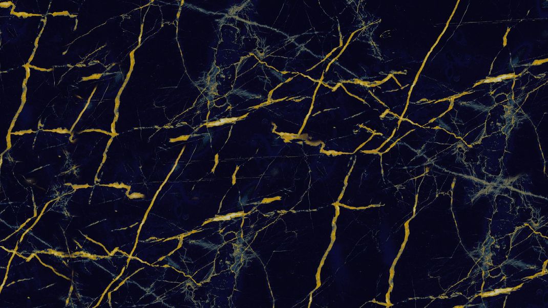 Dark blue marble wallpaper with yellow veins