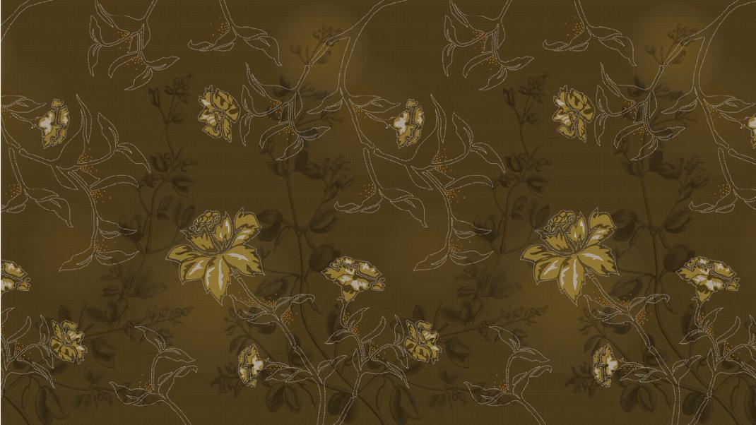 Brown wallpaper with floral patterns