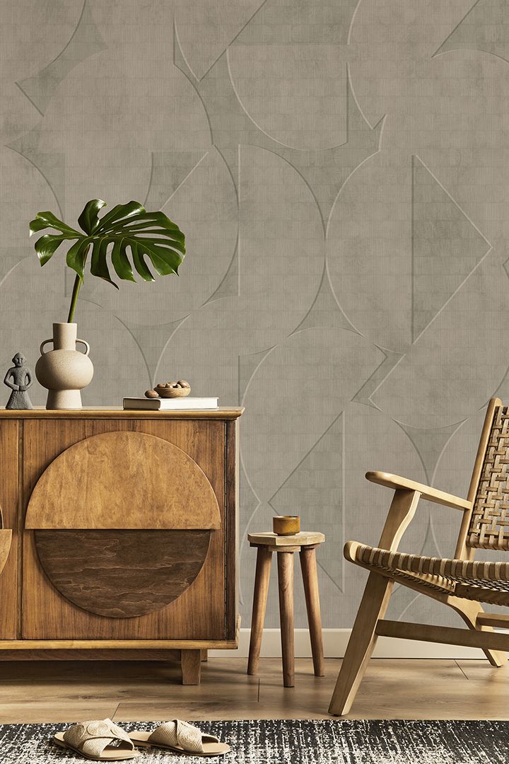 Eclipse 01: Luxe groen behang in woonkamer.