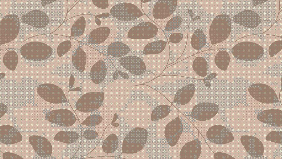 Brown wallpaper with graphic leaves