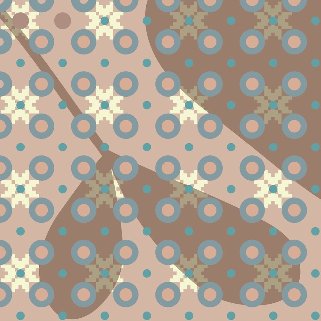 Brown wallpaper with graphic leaves