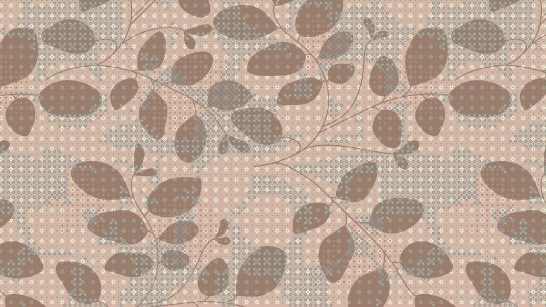 Brown wallpaper with graphic leaves