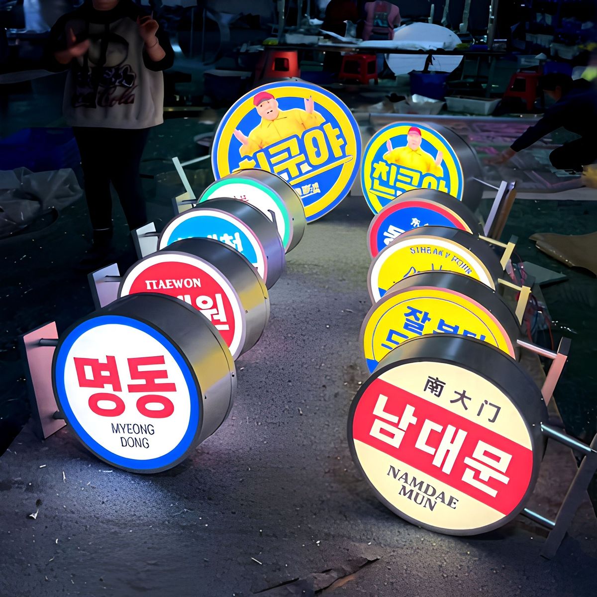 Round Double-sided Light Box Billboard Suspended Wall-mounted Waterproof Door Head LED Acrylic Side Sign Lighting Manufacturer