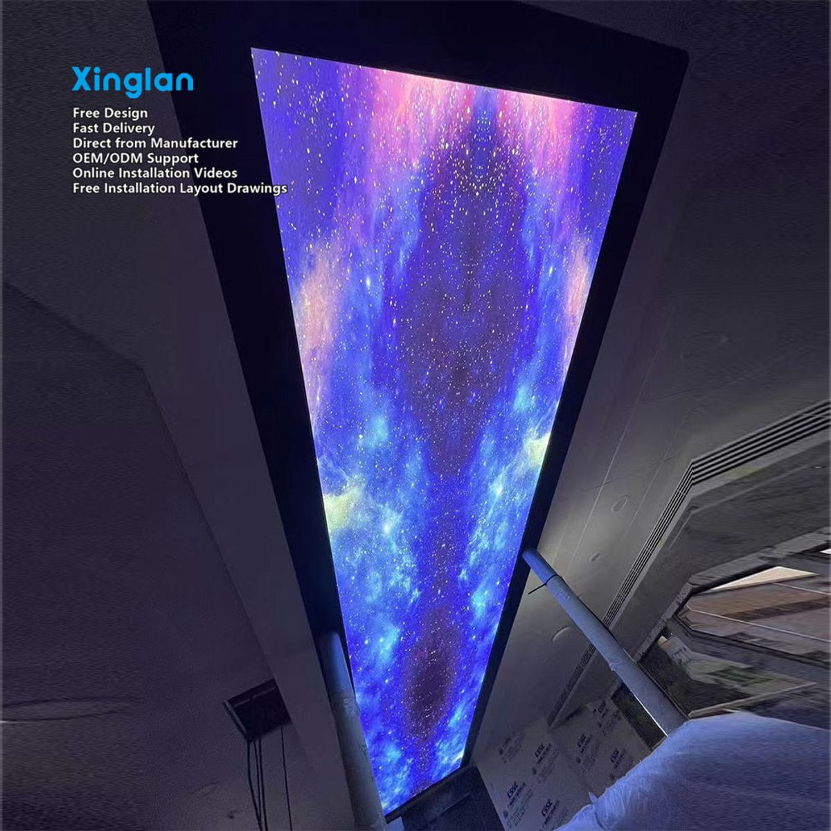 Stretch Film Stretch Fabric Ceiling Lights | Starry Sky Design | Hanging | High Brightness LED | Aluminum Alloy Frame |