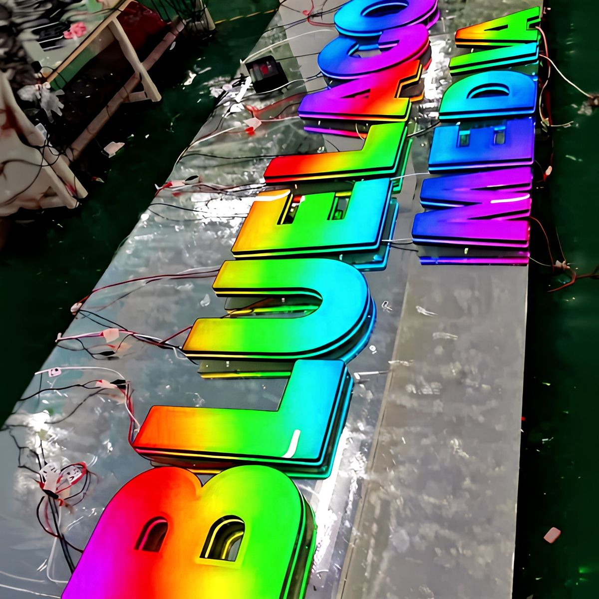 Customizable RGB LED 3D Letter Sign Programmable Business Sign for Buildings Shops Manufactured by Custom LED Light Letter Maker