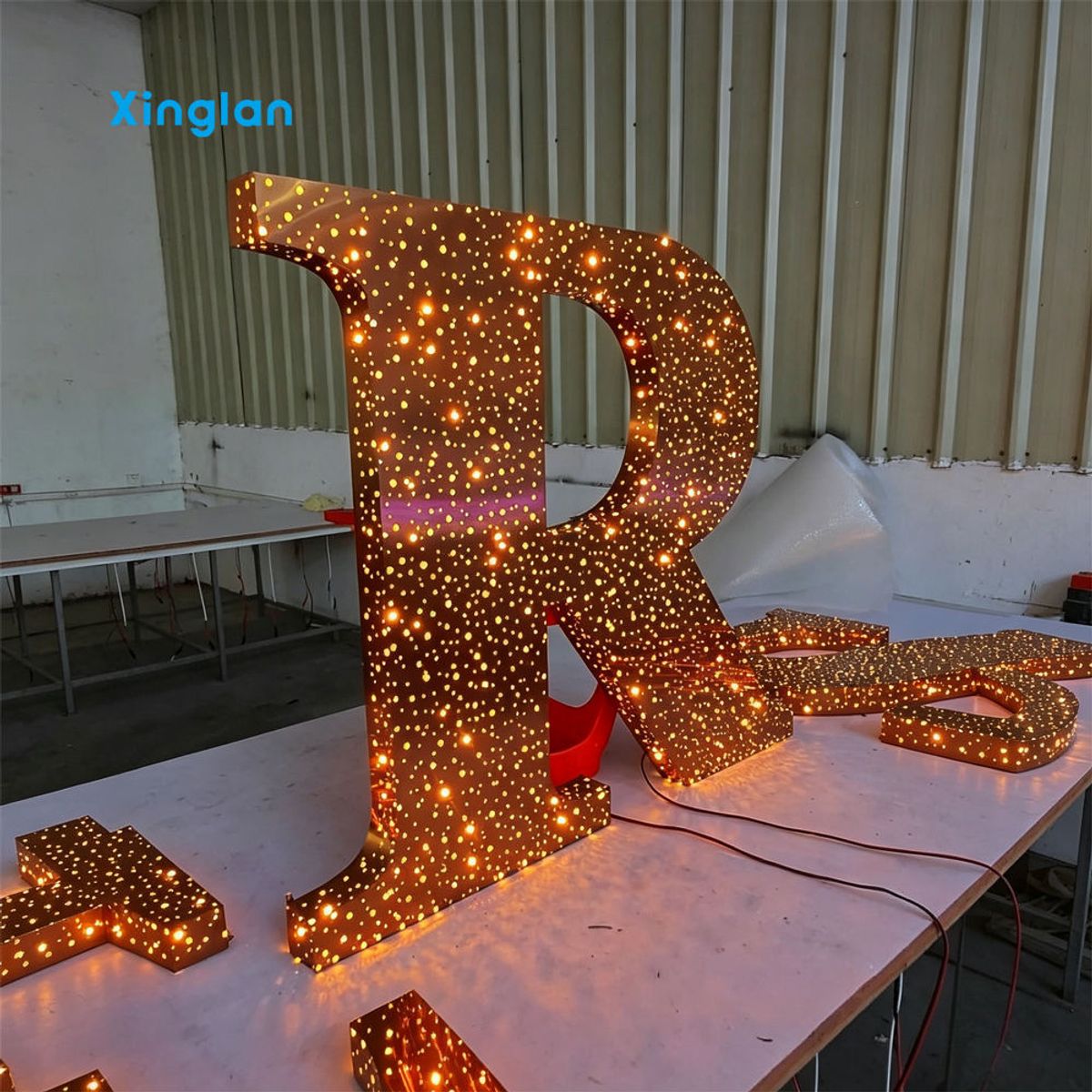 Custom 3D Starry Sky LED Letter Sign Perforated Illuminated Signage for Commercial Advertising Storefront