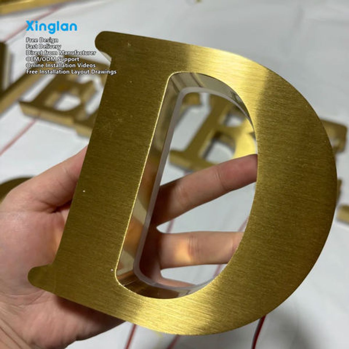 Stainless Steel Backlit Letters Direct from Manufacturer Brushed Metal Illuminated Letters for Storefront Signs