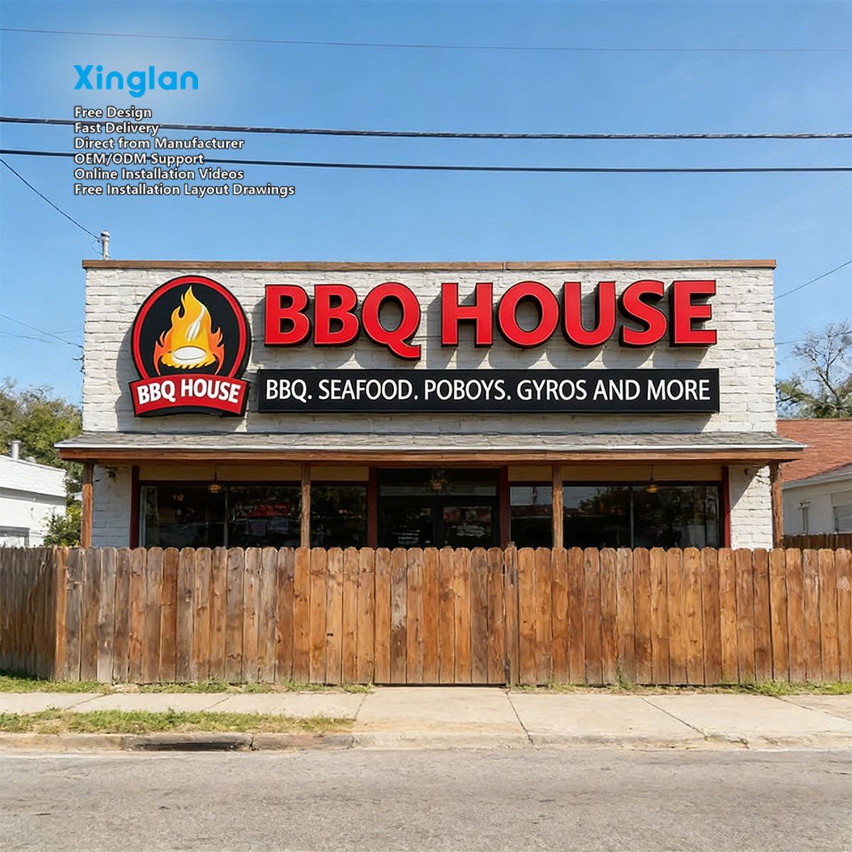 Outdoor Waterproof Flat LED Sign Letters Custom Frontlit Acrylic Channel Letters Commercial Advertising Logo Lighted Signs
