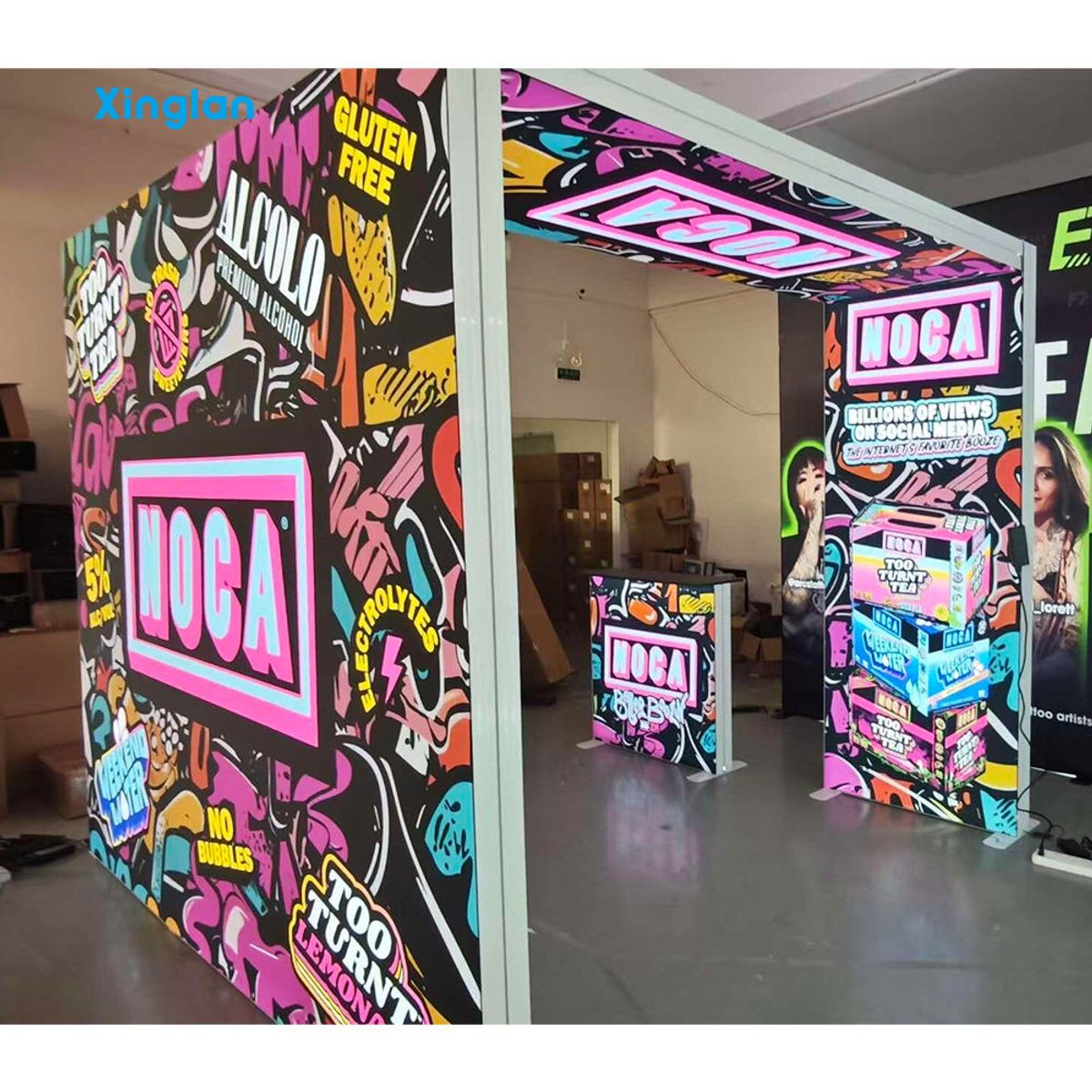 Aluminum Frame SEG LED Lightbox Portable Pop up Display Exhibition Backlit Wall Advertising