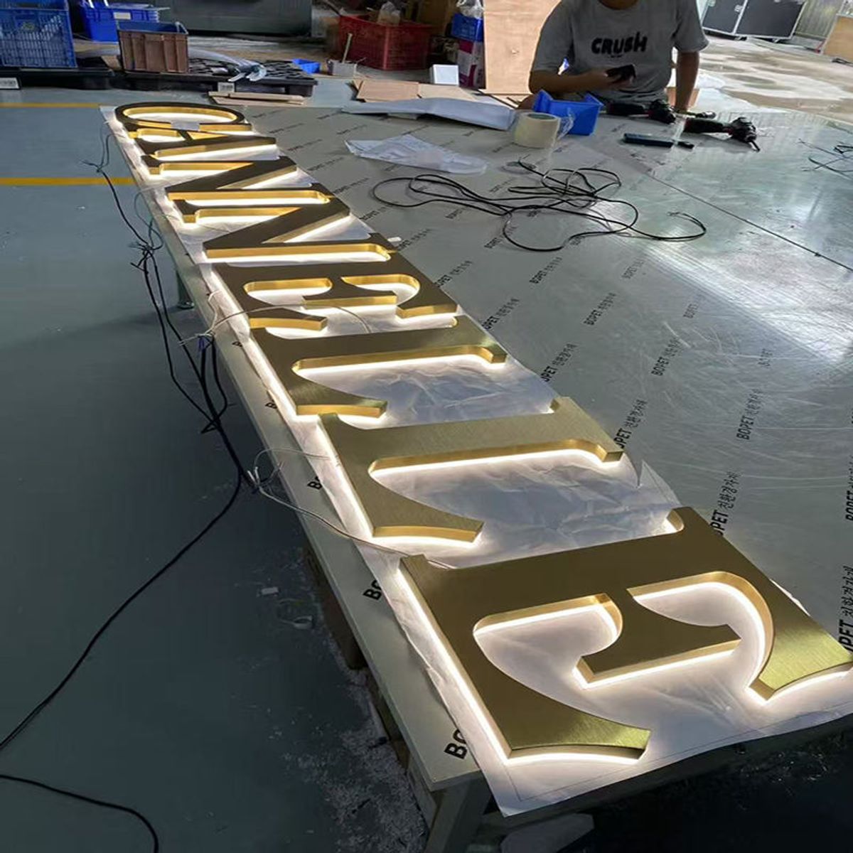 3D Acrylic Lettering with LED Illumination Office Lettering Signage Metal Stainless Steel
