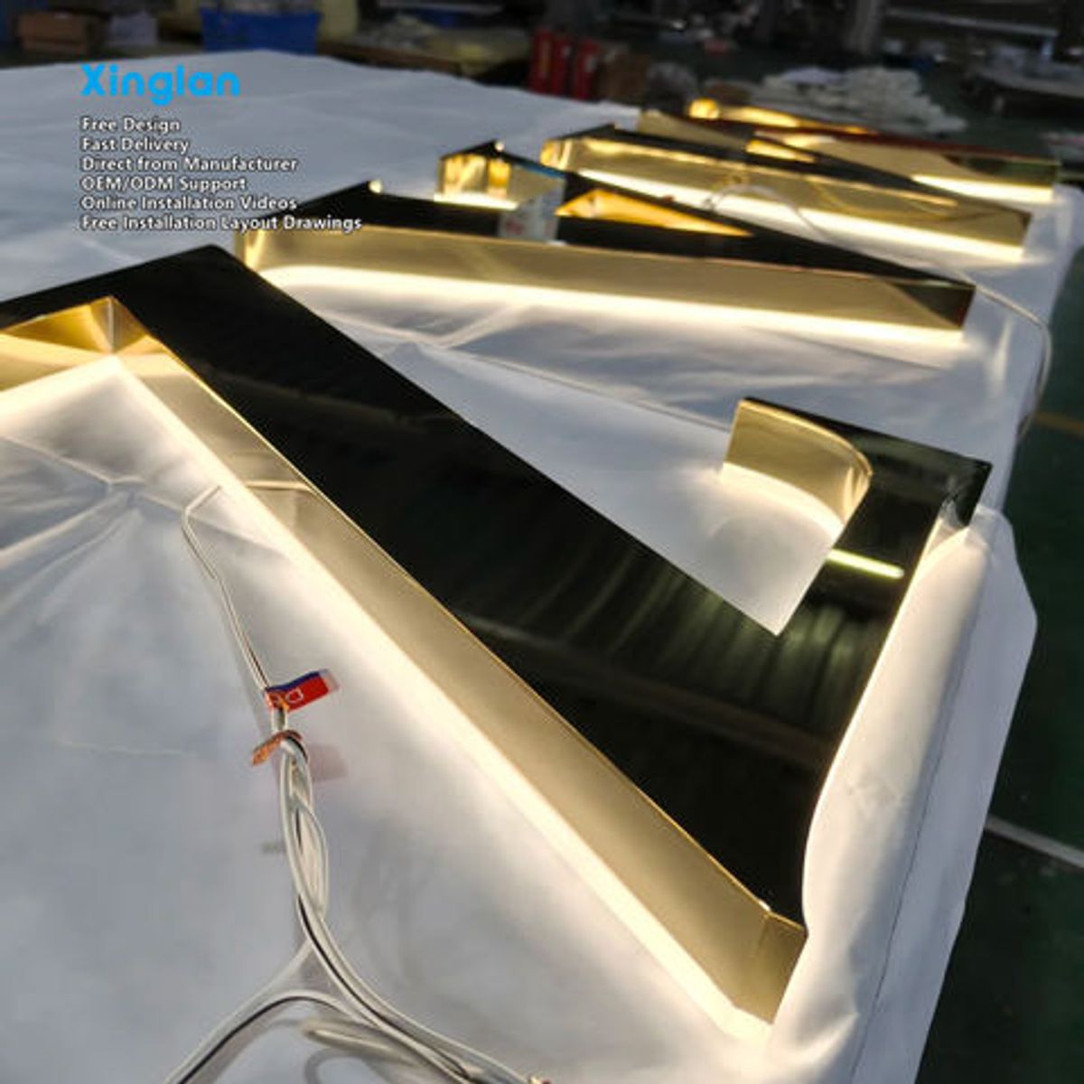 Stainless Steel Backlit Logo Premium Stainless Steel Baked Enamel Backlit Letters Illuminated Signage Letters