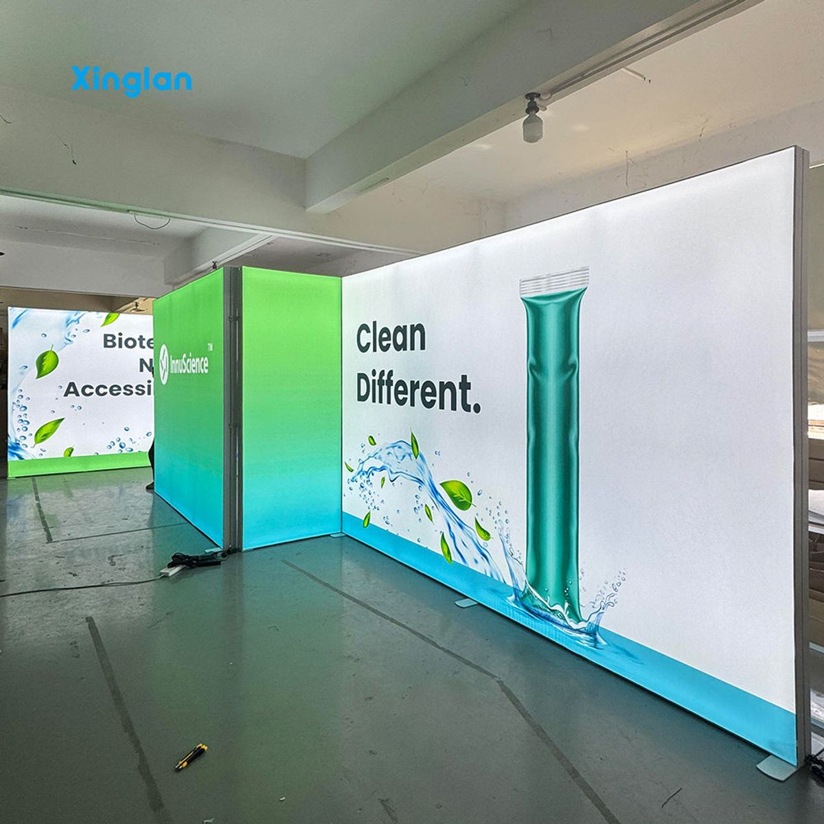 Aluminum Frame Tension Fabric Backlit LED Light Box Outdoor High Brightness Exhibition Booth Pop up Advertising Backdrop