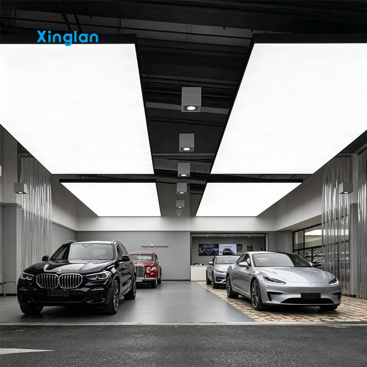 PVC Stretch Ceiling Film for Car Workshop Auto Detailing Garage Waterproof Fireproof Soft Membrane Ceiling