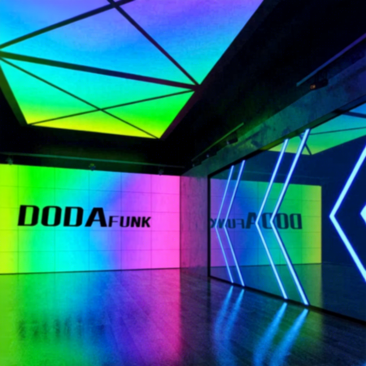 RGB Rainbow Pattern Soft Stretch Ceiling, Fireproof Light-Transmitting PVC Film for Bar & Club Use