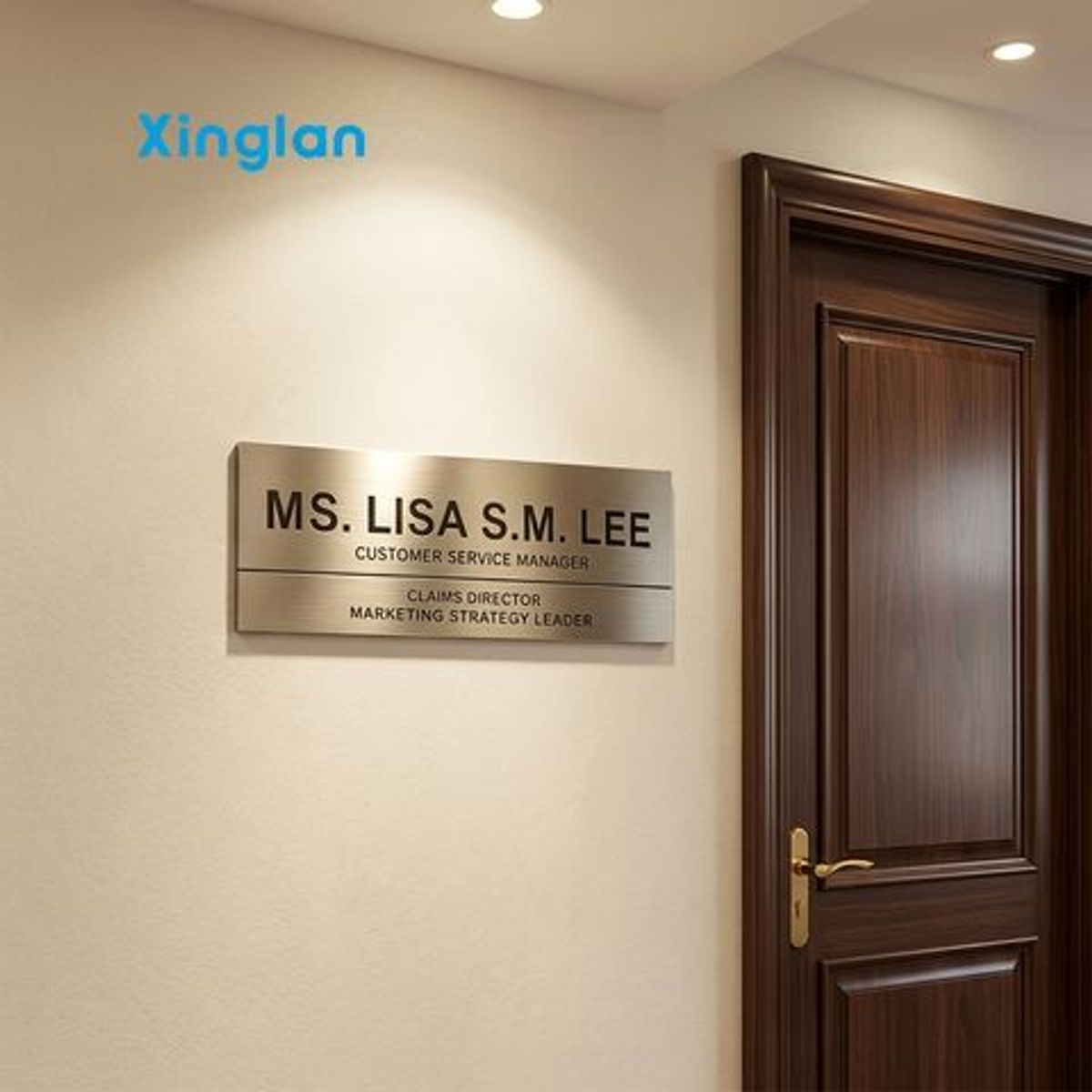 UV Printed Stainless Steel Flat Plaque Customized Room Number Sign Home Apartment Door Plate Business Advertising Nameplate