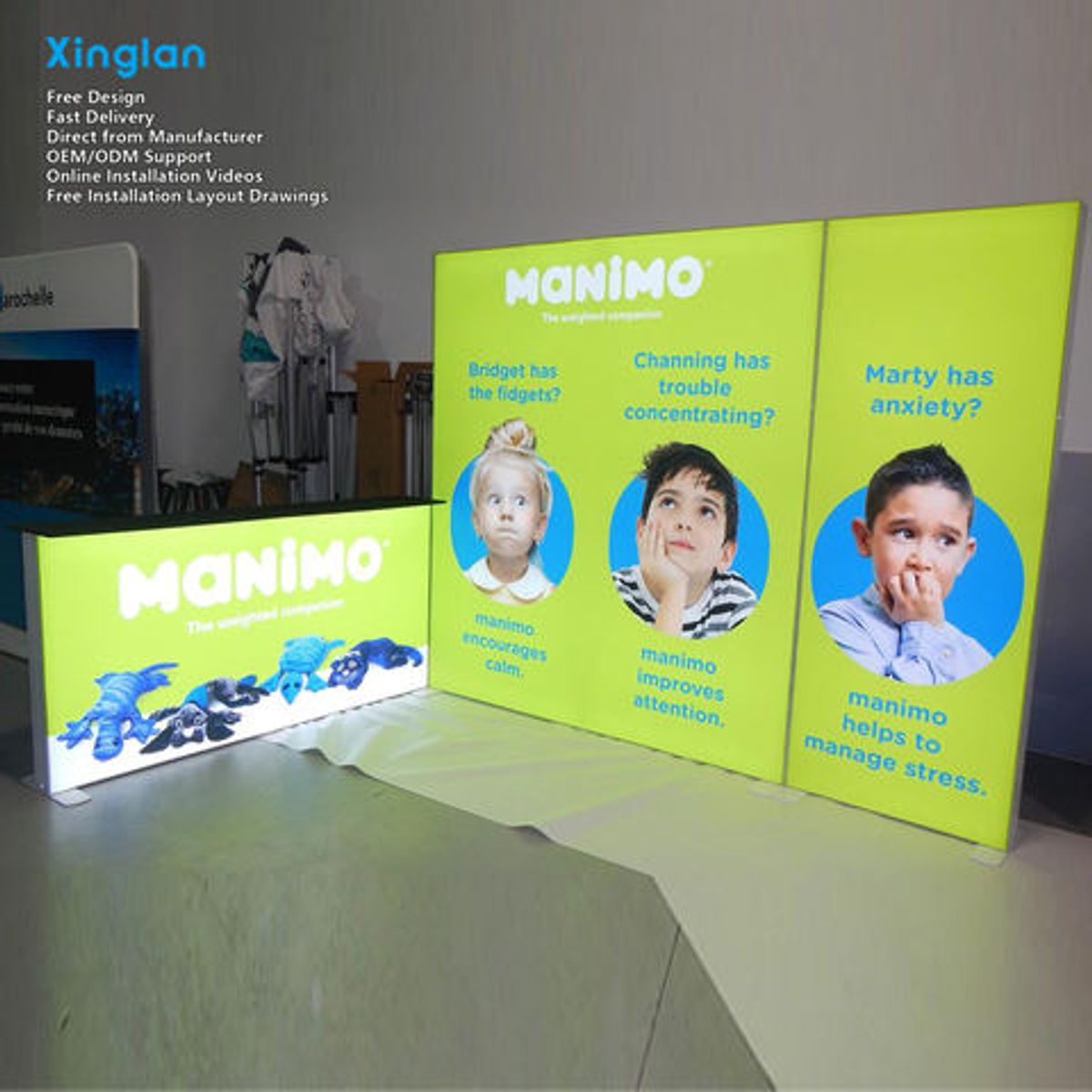 Trade Show Booth Display SEG Profile Rectangle Portable Display with Backdrop Aluminum Alloy Frame Water Resistant