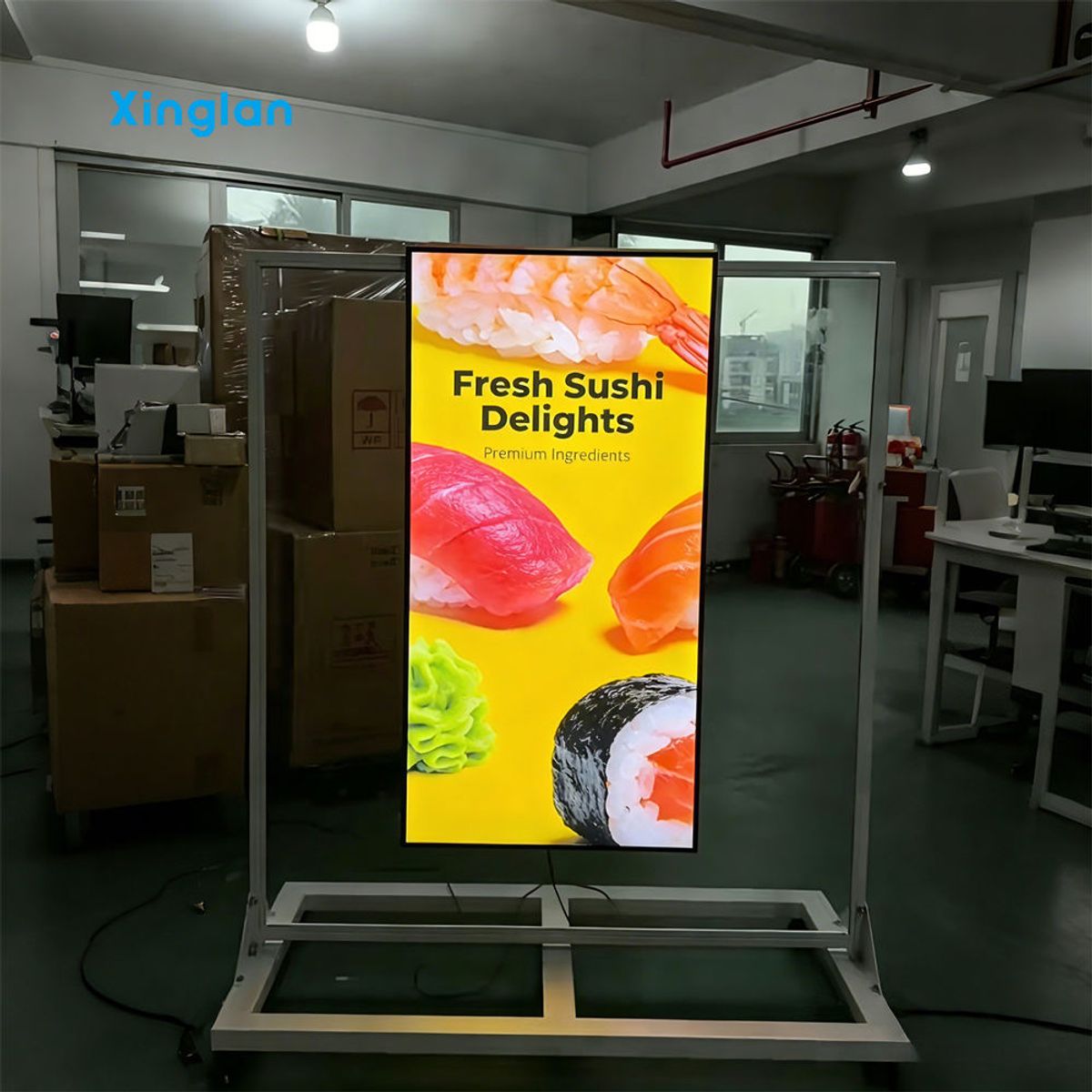 Aluminum Ultra Slim Pull Out LED Light Box Wall Mounted Backlit Poster Display Frame for Commercial Advertising