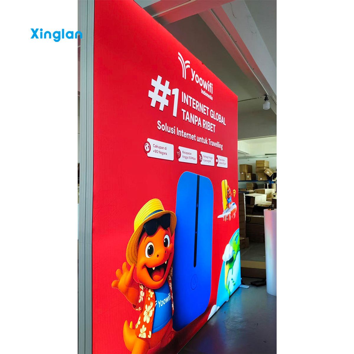 Custom Size Rectangle Foldable LED Backdrop Wall SEG Fabric Lightbox Aluminum Alloy High Brightness for Event Exhibition Display