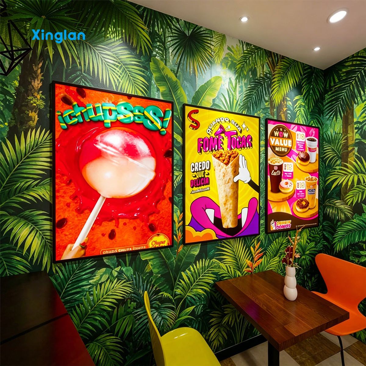 Double-sided Ultra-thin Lightbox, Hanging Lightbox, Advertising Lightbox, Indoor Movie Posters, Restaurant Backlit Menus
