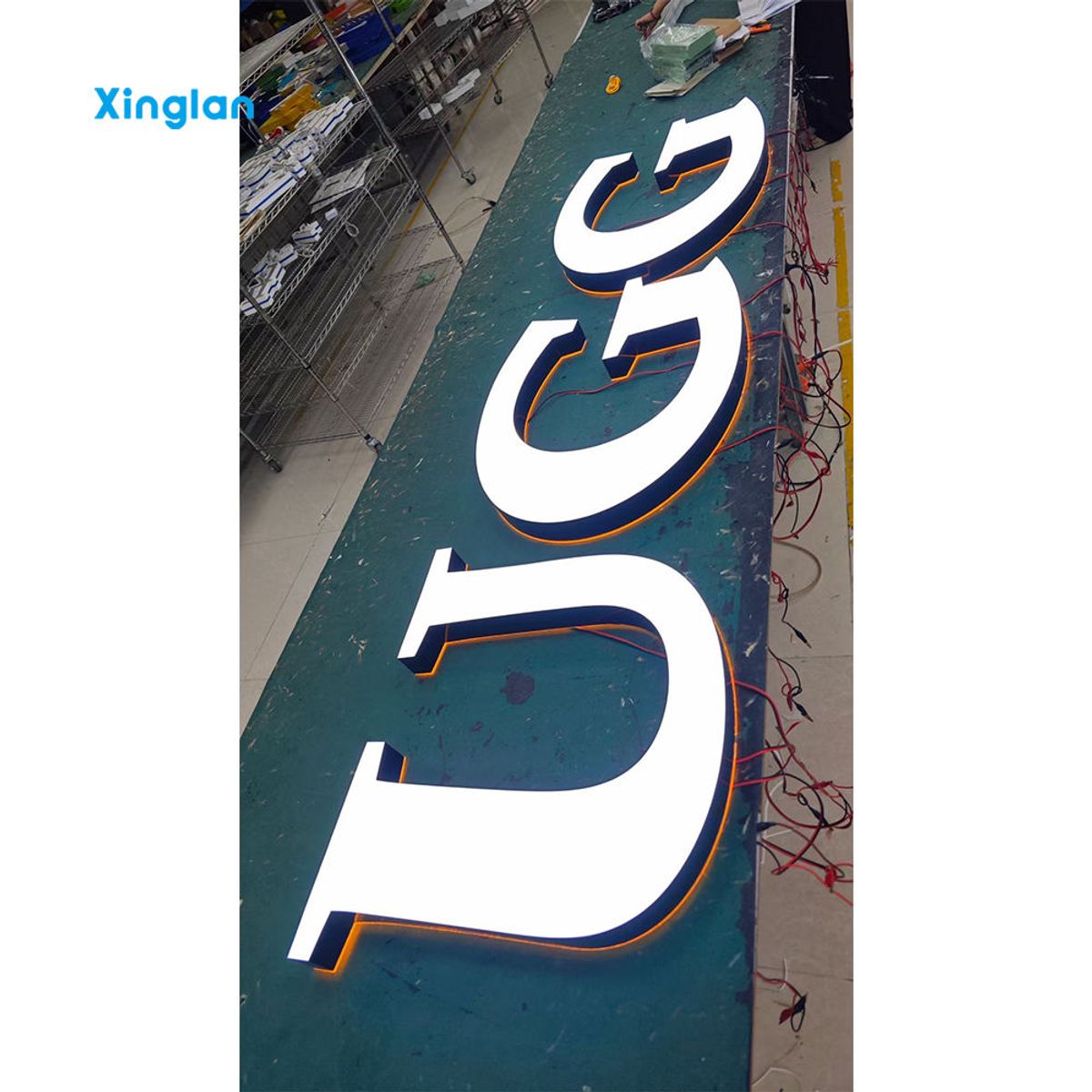 Custom 3D LED Sign Acrylic Metal Front Lit Illuminated Letters Electronic Lighted Logo Sign Super Font