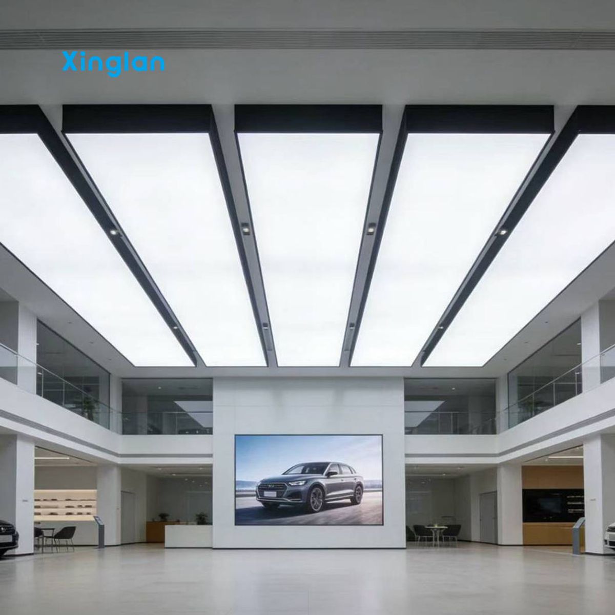 Custom LED Light Boxes with Flexible Film Ceiling Light Boxes Suitable for Automotive 4S Showroom Ceilings