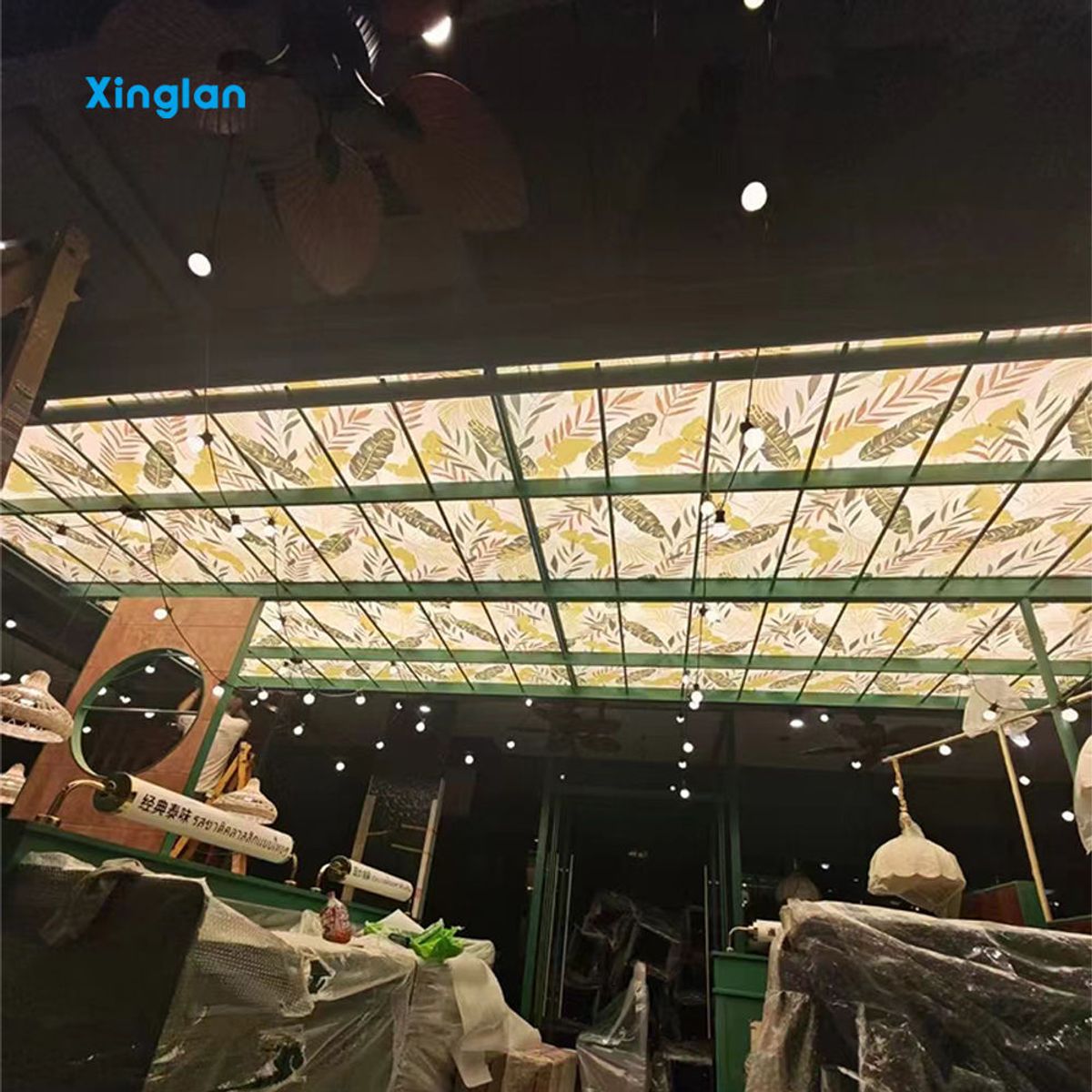 LED Light Boxes, PVC Stretch Ceiling Film, Light Box Fabric Perfect for Casual Restaurants, with a Sleek and Sophisticated Look