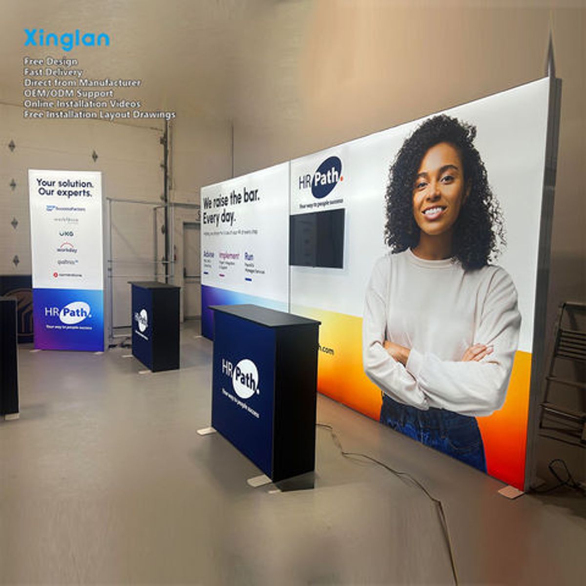 Trade Show Booth Display SEG Profile Rectangle Aluminum Alloy Portable Water Resistant Exhibition Backdrop Booth