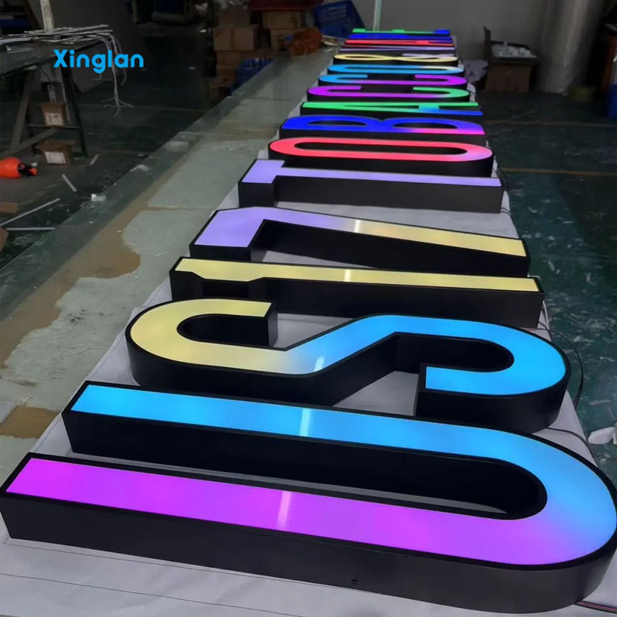 Custom Acrylic Signs, 3D LED Lightbox Letters, LED Illuminated Letters, Custom Metal Signs with RGB Color-changing Effects