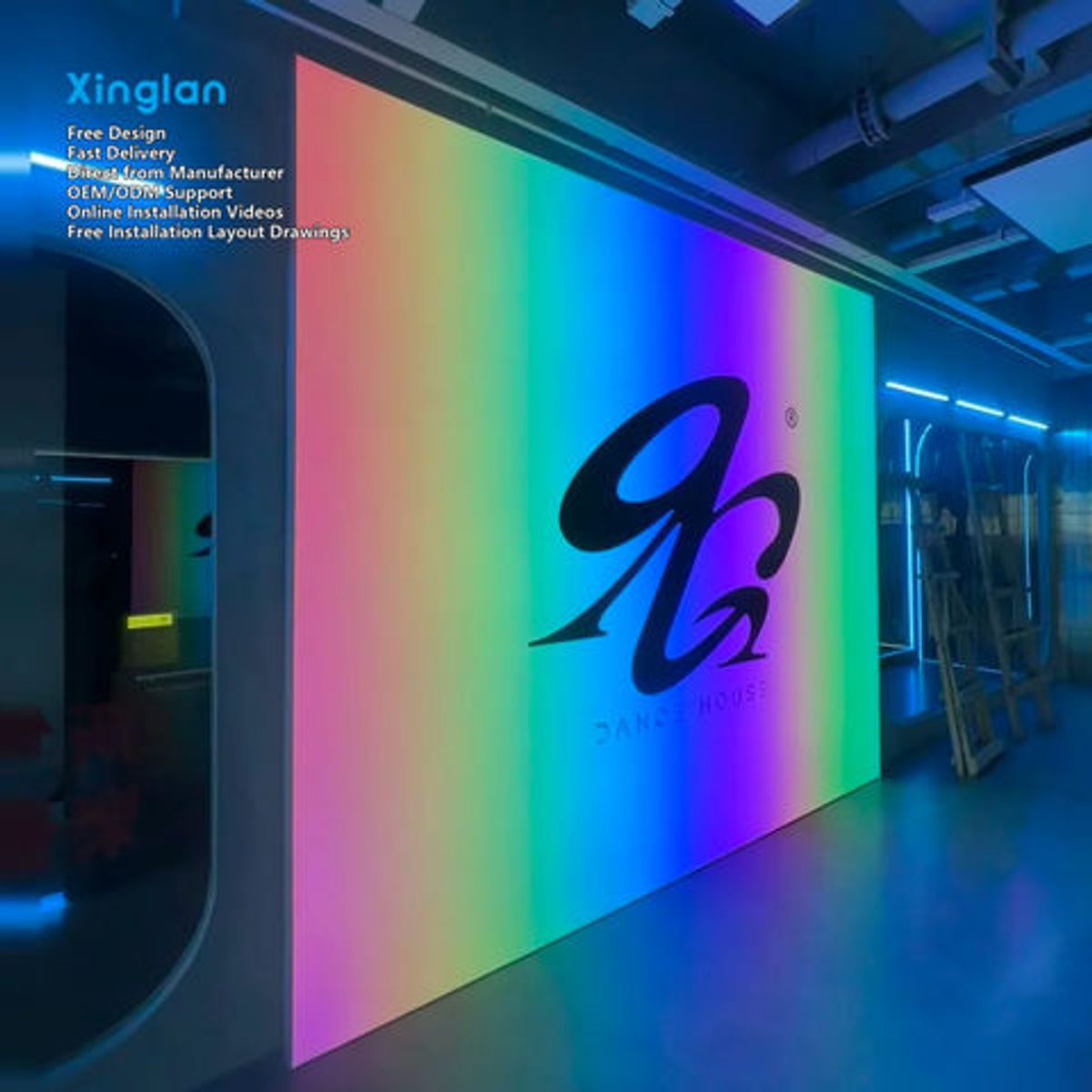 LED Dynamic Lightbox Signage Wall-Mounted Advertising Display Custom-Made Ceiling Solutions for Exhibition Halls