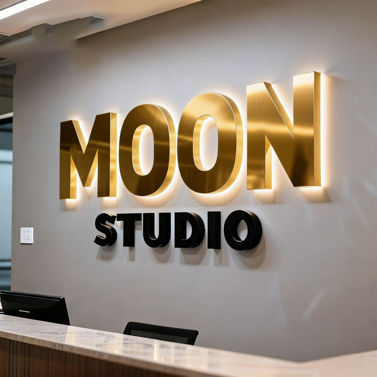 3D Backlit Letters LED Acrylic Illuminated Letters Corporate Image Wall Logo Light-Emitting Diodes Precision Crafted
