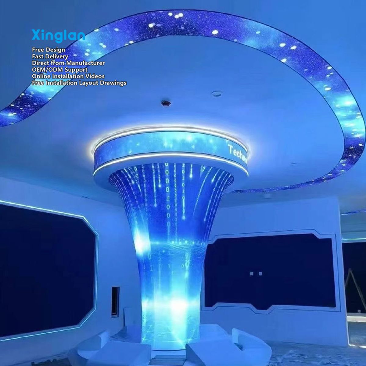 Stretch Film and Stretch Fabric Ceilings with Starry Sky Designs Are Suitable for Installation in Various Venues.