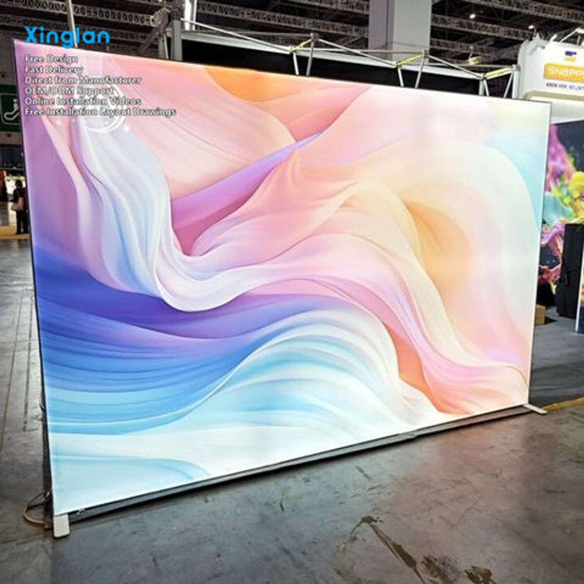 Folding Rectangle Lightbox (with Illuminated Aluminum Alloy Frame) LED Fabric Portable SEG Lightbox Custom Quick-Install 3000